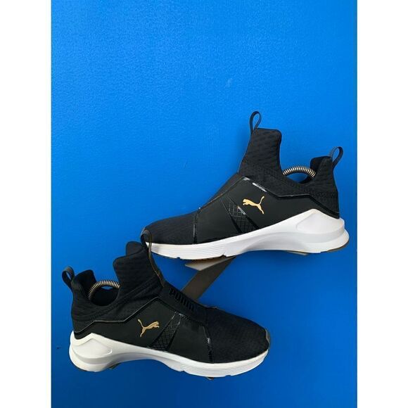 Puma Womens Size  8.5 Fierce Black Gold Training Sneaker Comfort 18919202 - Picture 1 of 6